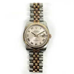 2005 ROLEX DATEJUST 36 116231, STEEL & ROSE GOLD, PINK ROMAN, BOX & PAPERS