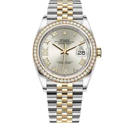 ROLEX DATEJUST 36 126283RBR SILVER ROMAN VI/IX DIAMOND, JUBILEE - PRE-OWNED