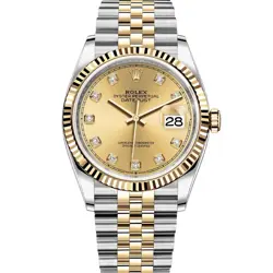 ROLEX DATEJUST 36 126233, STAINLESS STEEL & YELLOW GOLD, CHAMPAGNE DIAMOND, B...
