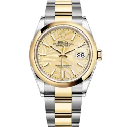 ROLEX DATEJUST 36 126203 GOLDEN PALM MOTIF, OYSTER - UNWORN