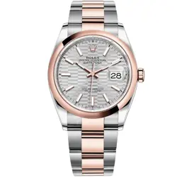 ROLEX DATEJUST 36 126201 SILVER FLUTED MOTIF, OYSTER
