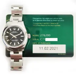 2021 ROLEX OYSTER PERPETUAL 28 276200, STEEL, BRIGHT BLACK DIAL, BOX & PAPERS