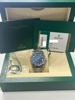 2019 ROLEX DATEJUST 41MM BLUE DIAL OYSTER BRACELET (126334)