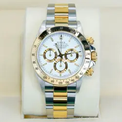 ROLEX DAYTONA 16523 TWO TONE YELLOW GOLD & STEEL WHITE DIAL ZENITH MOVEMENT 40MM
