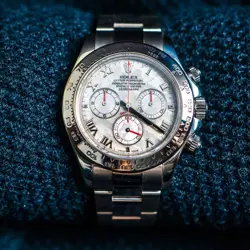 2007 MINT ROLEX DAYTONA METEORITE ROMAN 116509 WHITE GOLD CHRONOGRAPH WATCH