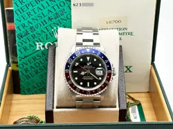 ROLEX GMT MASTER 16700 PEPSI RED BLUE STAINLESS BOX PAPER 40MM