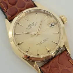 MIDSIZE ROLEX OYSTER PERPETUAL DATE 6624 30MM 18K GOLD 1960S AUTOMATIC RA456