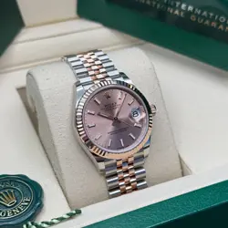 Rolex Datejust 31 NEW 2025 Sundust Index Two Tone Rose Gold Fluted Jubilee