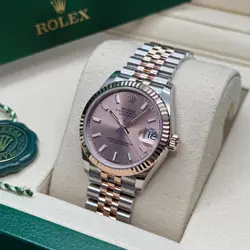 Rolex Datejust 31 NEW 2025 Sundust Index Two Tone Rose Gold Fluted Jubilee