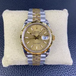 ROLEX 2019 DATEJUST 41MM WATCH BLACK TWO-TONE YELLOW GOLD STAINLESS STEEL