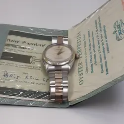 FULL SET 1968 ROLEX OYSTER PERPETUAL 34 MM ZEPHYR TWO TONE AUTOMATIC WATCH