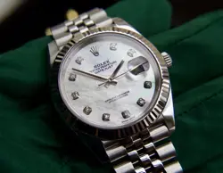 ROLEX DATEJUST 41 MOTHER OF PEARL DIAMOND DIAL JUBILEE FLUTED BEZEL 126334 2018