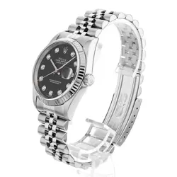 ROLEX DATEJUST 10P DIAMOND 16234G BLACK Y 159652