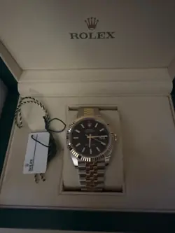 ROLEX 18 SILVER WATCH AND GOLD BAND  NEW NEVER WORN  IN THAT ORIGINAL BOX