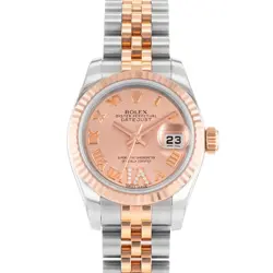 ROLEX DATEJUST 26 179171 PINK ROMAN DIAMOND DIAL STEEL GOLD JUBILEE LADIES WATCH