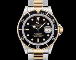 ROLEX SUBMARINER 16613 18K YELLOW GOLD / SS BLACK DIAL C. 1988