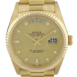 ROLEX DAY-DATE DIAMOND 18238A YG AUTOMATIC MEN'S #BS010