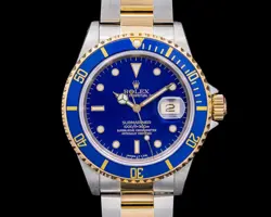 ROLEX SUBMARINER 16613 SS / 18K YELLOW GOLD BLUE DIAL FULL SET