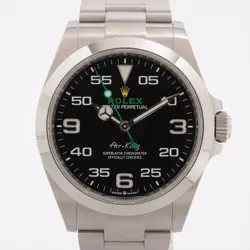 ROLEX AIR-KING 126900 SS SS AT BLACK DIAL 2 EXTRA LINKS
