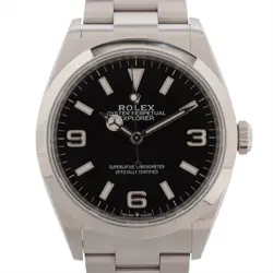 ROLEX EXPLORER I 124270 SS SS AT BLACK DIAL 2 EXTRA LINKS
