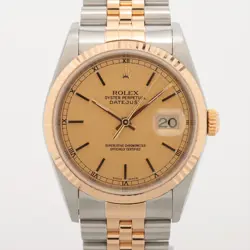 ROLEX DATEJUST 16233 SS×YG SS×YG AT CHAMPAGNE-FACE 3 EXTRA LINKS