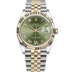 ROLEX DATEJUST 36 126233 OLIVE GREEN ROMAN VI DIAMOND, JUBILEE