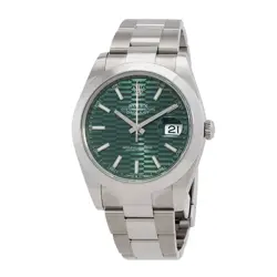 ROLEX DATEJUST 41 MINT GREEN FLUTED MOTIF DIAL AUTOMATIC MEN'S OYSTER WATCH