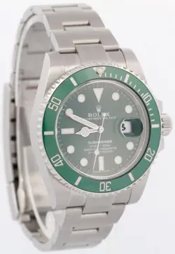 MINT PAPERS ROLEX SUBMARINER DATE HULK GREEN STAINLESS STEEL 40MM 116610 LV BOX