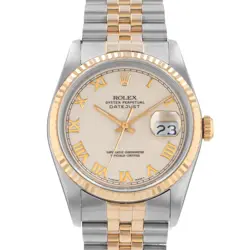 ROLEX DATEJUST 16233 IVORY ARABIC STEEL GOLD JUBILEE 1989 MENS WATCH