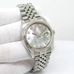 ROLEX 116234 DATEJUST WITH BLACK MOTHER OF PEARL DIAMOND DIAL ON JUBILEE