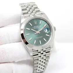 ROLEX 126300 DATEJUST 41 WITH MINT GREEN DIAL ON JUBILEE