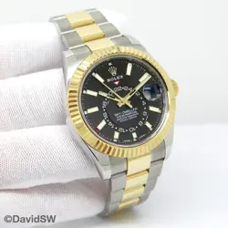 ROLEX 326933 SKYDWELLER 18K/SS WITH BLACK DIAL ON OYSTER