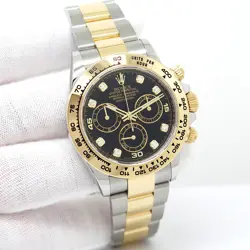 ROLEX 116503 COSMOGRAPH DAYTONA 18K/SS WITH BLACK DIAMOND DIAL