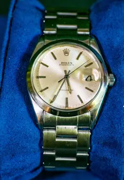 ROLEX OYSTERDATE PRECISION 6694 STAINLESS STEEL SILVER DIAL MEN'S WATCH 34MM