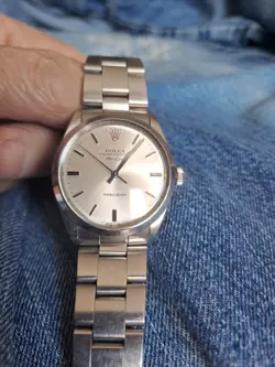 ROLEX OYSTER PERPETUAL AIR KING PRECISION 5500 AUTOMATIC, VINTAGE, SILVER WATCH.