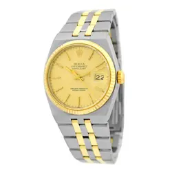ROLEX STAINLESS STEEL & 14K YELLOW GOLD 36MM OYSTERQUARTZ DATEJUST 17013 BOX