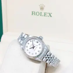 ROLEX 26MM SILVER DIAMONDS DIAL DATEJUST REF: 69174 (U SERIES)
