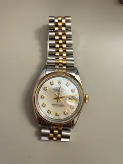 ROLEX 36MM MEN’S WATCH WITH MOTHER OF PEARL DIAL, DIAMOND JUBILEE