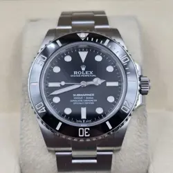 MINT ROLEX SUBMARINER NO DATE CERAMIC 41MM STAINLESS STEEL BRACELET 124060