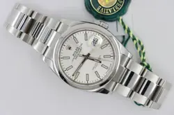 ROLEX DATEJUST 36 126200 SILVER INDEX DIAL OYSTER BAND SMOOTH BEZEL BOX & PAPERS