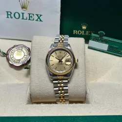 ROLEX 69173 LADY-DATEJUST 26MM STEEL YELLOW GOLD CHAMPAGNE DIAL JUBILEE 1992