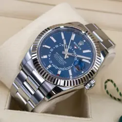 ROLEX SKY-DWELLER BLUE DIAL OYSTER BRACELET WITH BOX & PAPERS REF 326934
