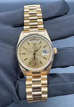 ROLEX 18K GOLD DAY-DATE PRESIDENT WATCH GOLD CHAMPAGNE DIAL 18038 *WATCH ONLY*