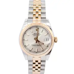 ROLEX DATEJUST 31MM SILVER DIAL WATCH 178273 YG