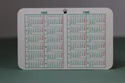 ROLEX - CALENDRIER VERT / GREEN CALENDAR 1995/1996