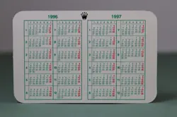 ROLEX - CALENDRIER VERT / GREEN CALENDAR 1996/1997