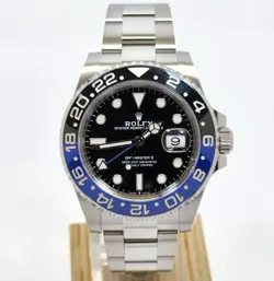 ROLEX BATMAN GMT-MASTER II STAINLESS STEEL BLUE & BLACK BEZEL WATCH 126710BLNR