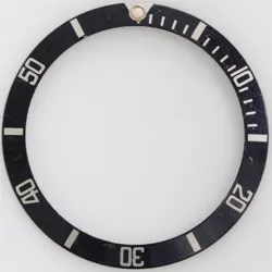 GENUINE ROLEX SUB BEZEL 14060,16610,16800 BLACK AND SILVER FAT FADED FONT INSERT