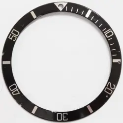 GENUINE ROLEX 16610,14060,16800  BLACK AND SILVER FINE FONT INSERT BEZEL