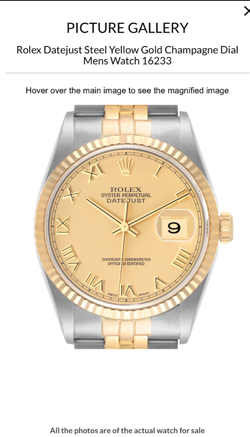 ROLEX DATEJUST 36MM 16233 TWO TONE CHAMPAGNE DIAL